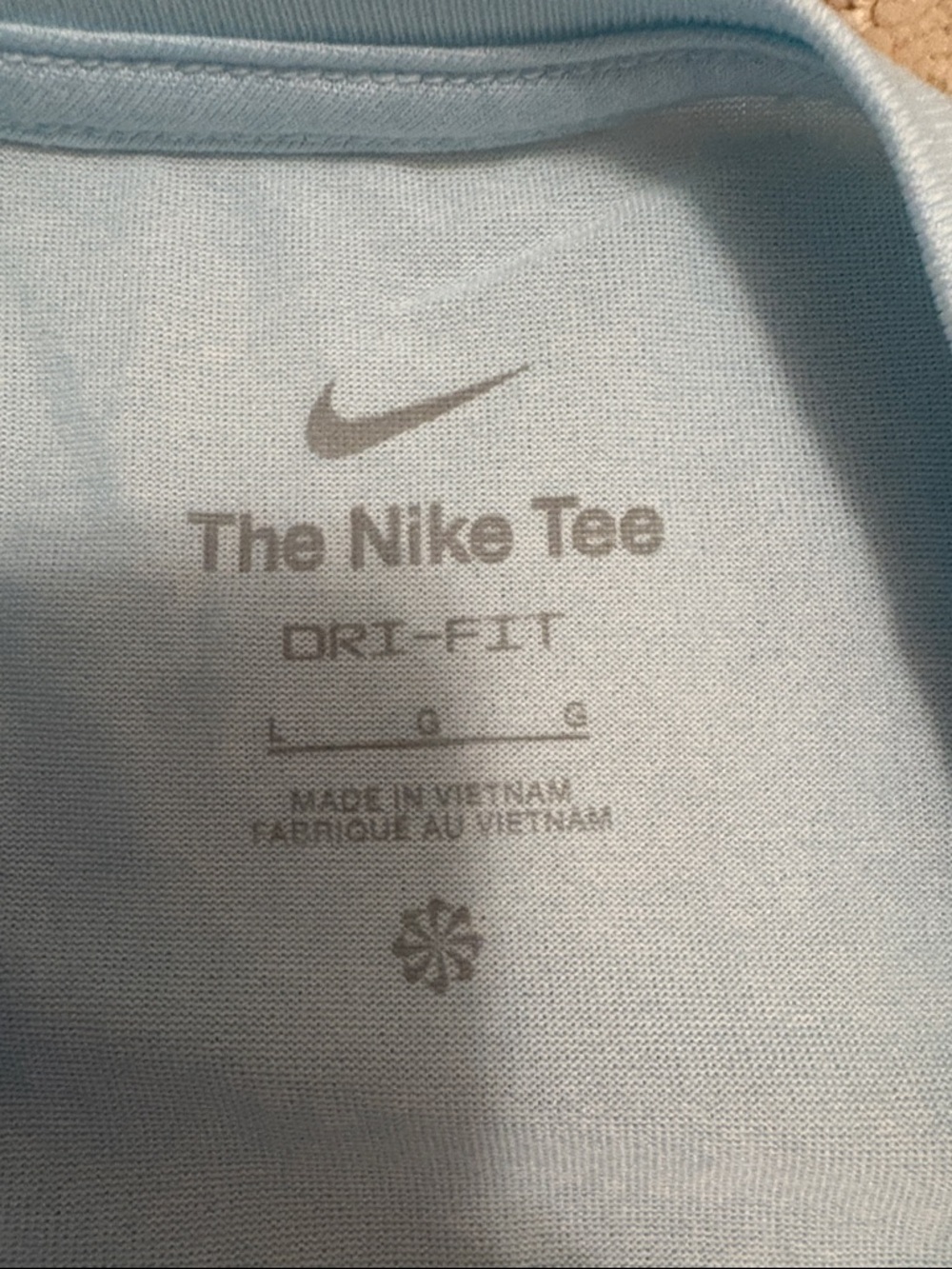 Nike Women’s Pale Blue Short Sleeve Crew Tee with Swoosh - Picture 3 of 4
